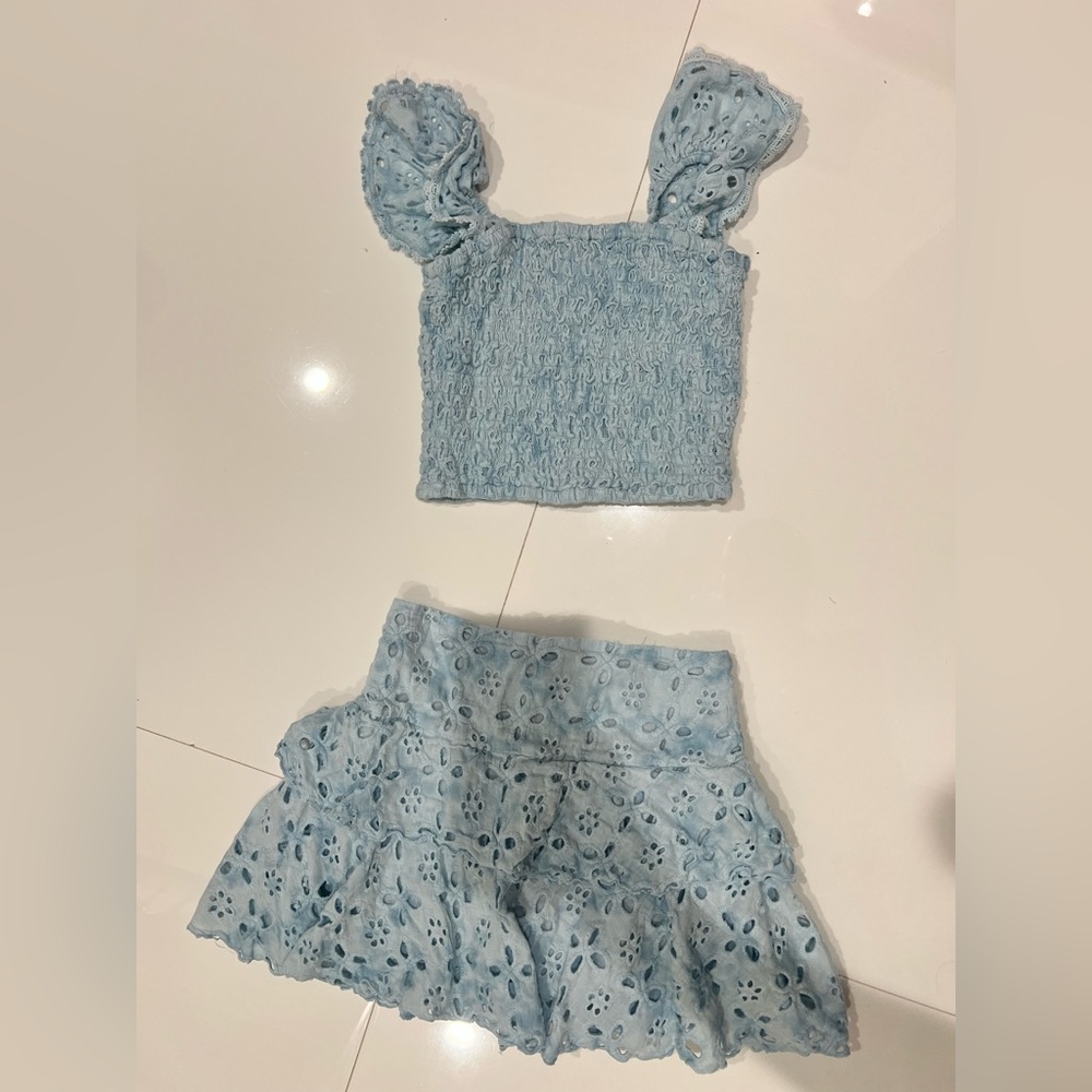 Flowers By Zoe blue eyelet set